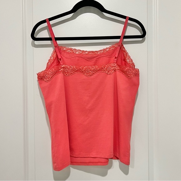 Ann Taylor Salmon Pink Lace Camisole in Size Large NWT Adjustable Strap - Picture 7 of 8